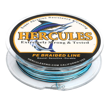 HERCULES 8 Strands 100M 109Yds Blue Camo 10lbs-300lbs PE Dyneema Braided Fishing Line Blue Camo Braid Line HERCULES